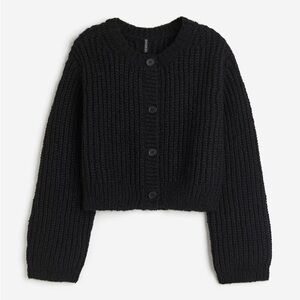 Black Cardigan Sweater with Elegant Design